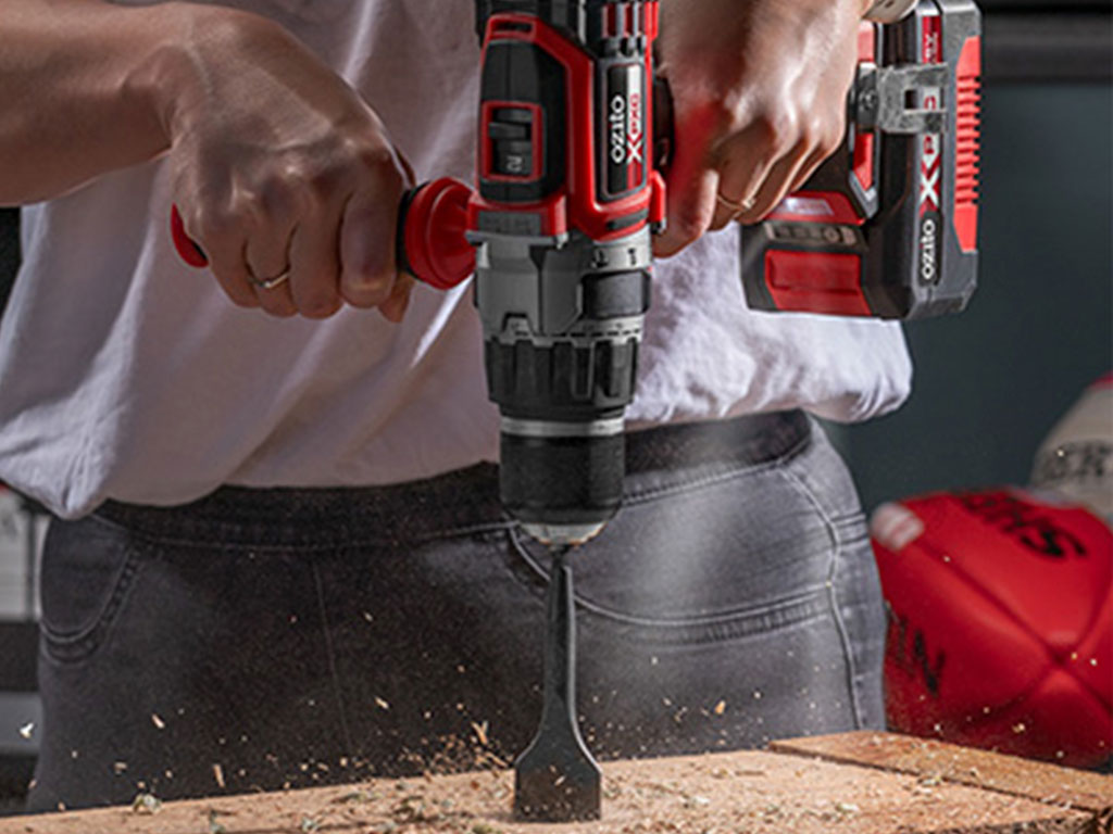 Working with a brushless hammer drill